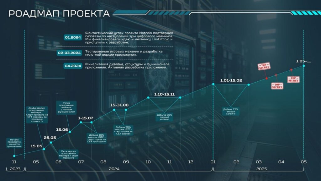 Дорожная карта (роадмап) проекта Тонбиткоин